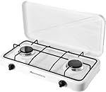Melchioni Family | MINERVA NEW Cocina de Gas 2 Fue...: Cocina de gas para exterior con 2 fuegos, ideal para camping, jardín o cocina al aire libre Estructura de acero esmaltado resistente, tapa protectora y patas de plástico Funciona con GLP con llama regulable para una cocción precisa y segura en cualqu...