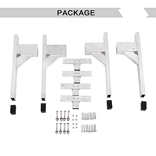 Riwful Adjustable Aluminum Roof Ladder Rack Bracket Kit Fit For Enclosed Trailers Cargo Vans #TOP7