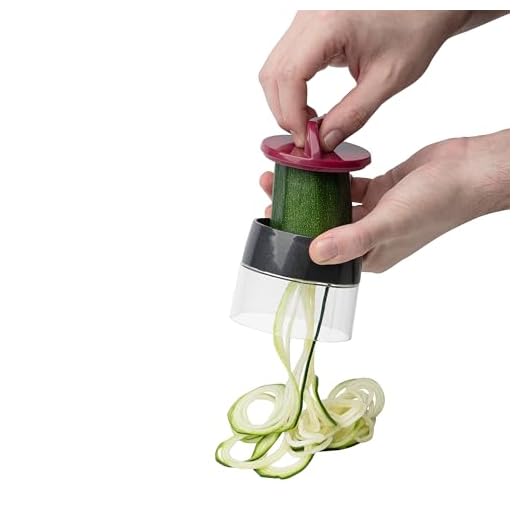 JATA HOGAR HMAQ4508 - Cortador de verduras, Espiralizador de Verduras, Rallador de Verduras. Espaguetis calabacín máquina manual. 4 cuchillas acero inox. Diferentes cortes. Pasta Vegetal