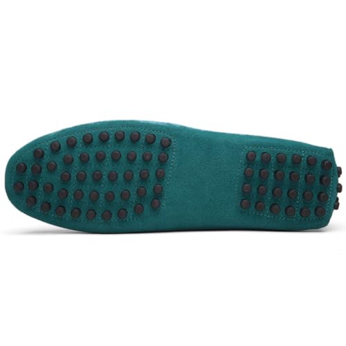 Image of ANUFER Men's Suede Leather Penny Loafers Moccasin Slippers