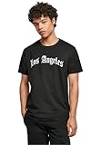 Mister Tee Herren Camiseta Los Angeles Wording tee Negro L