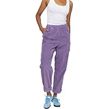 mazine mrc lyrics Loose Fit mit geradem Bein mazine Damen Cordhose Shari Pants - Purple Haze - Größe M