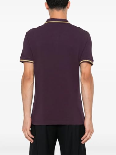 Versace Jeans Couture Plum Mens Slim Fit Polo Shirt with Gold Trim4