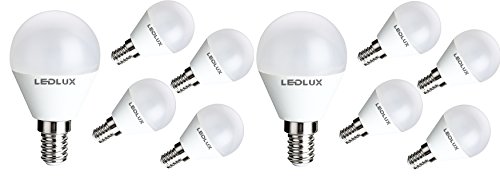 E14, 5 W LED E14, bombilla led E14, forma de globo, blanco cálido/frío, 450 lúmenes Diámetro 45 Mm RA  80, 230 V CCD ersetz 40 W, LumenTEC, 10x WW, E14, 5.0 wattsW, 230.00 voltsV