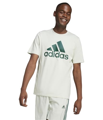 Adidas Camiseta Essentials Para Hombre Con Logotipo Grande, Verde Lino Verde Universitario, M Adidas Camiseta Essentials Para Hombre Con Logotipo Grande, Verde Lino Verde Universitario, M