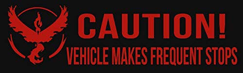 HZ Graphics Caution: Frequent Stops - Team Valor Pokémon Go Vinyl Decal Wall Laptop Car Bumper Sticker 5