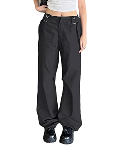 Onsoyours Damen Hosen Sommer Y2K Baggy High Waist Cargo Hose Drawstring...