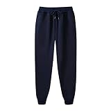 TIMELYE Herren Jogginghose Fleece Sweatpants Winter Warme Trainingshose Sherpa-Futter Sporthose mit Streifen mit Kordelzug Fitness Basics Sweathose