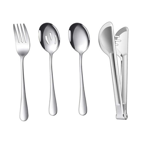 LIFKOME Utensilios Cocina Acero Inoxidable Pinzas y Tenedores para Servir Steak Kit Multiusos para Hogar y Restaurante Antióxido y Ergonómico Regalo para Cocinillas