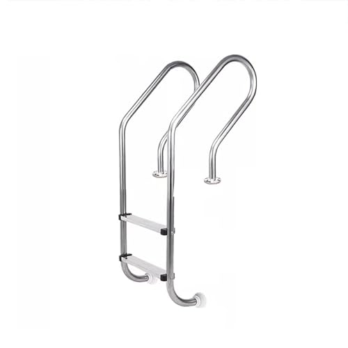 Escalera para piscina con peldaños antideslizantes de acero inoxidable 130 cm miniatura 1