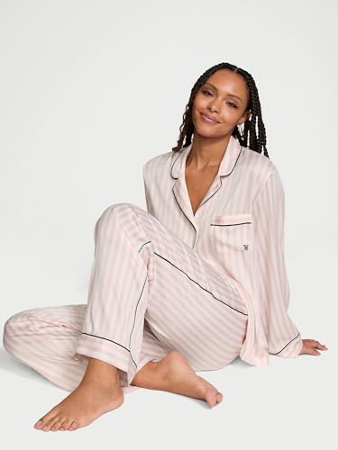Victoria's Secret Satin Pajama Set, Long Sleeve Button Down Shirt & Pants, Sleepwear for Women (XS-XXL)2