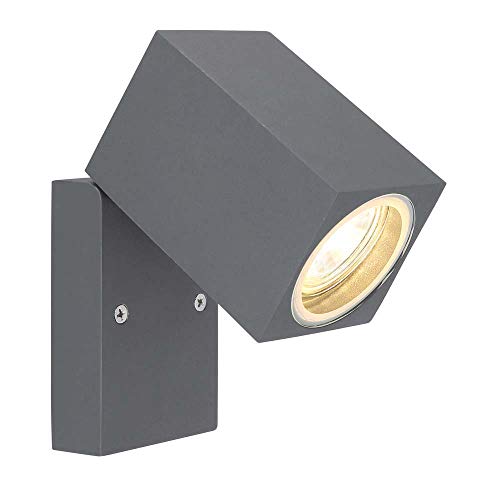 GLOBO Lámpara exterior orientable IP44 WL hacia abajo, rectangular, de aluminio fundido y cristal móvil.