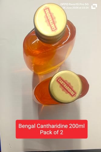 Image of Bengal Chemicals Cantharidine Beauty Hair Oil Pack of 2, 200ml Each | Promotes Hair Growth, Reduces Hair Fall, Herbal Scent, All Hair Types, Adds Golden Shine