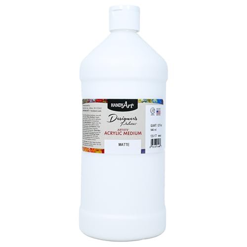 Handy Art Acrylic Matte Medium 32 oz Transparent Matte Clear Coat