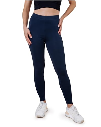 SES blickdichte Leggings Damen Baumwolle Größe 32-34 Navy Blue - Baumwoll...
