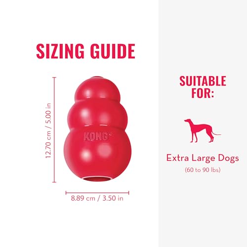 Image of KONG Classic Stuffable Dog Toy, Natural Rubber Chew, for Extra Large Dogs | Treat-Filling Fetch & Chew Toy with Erratic Bounce, Made from KONG Durable Natural Rubber for Extended Playtime