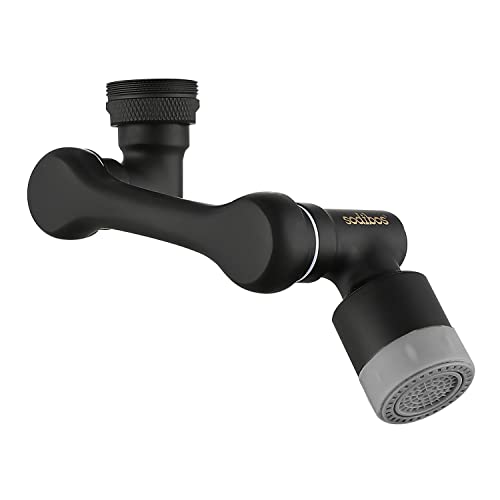 Upgraded Faucet Extender Universal,1080°Swivel Faucet Attachment With Aerator, Two Water Outlet,Rotating Splash Filter Faucet Extension For Kitchen Bathroom Sink,Made Of Copper (Black) #TOP15