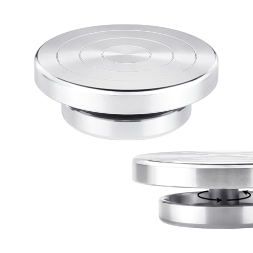 UNICRAFTALE 11 cm, 1 pezzo piatto rotondo in ceramica, piatto girevole per modellare, piatto girevole in ceramica, con cuscinetti a sfera, accessori per decorare in ceramica