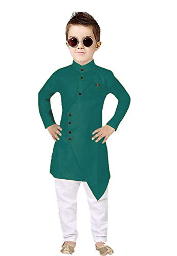Image of Boy's Fancy Kurta Pyjama Set with Classis Cross Pattern Look