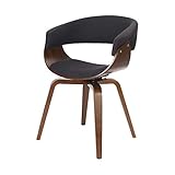 Estructura estable con práctica función giratoria, las patas de madera auténtica y el asiento de chapa curvada