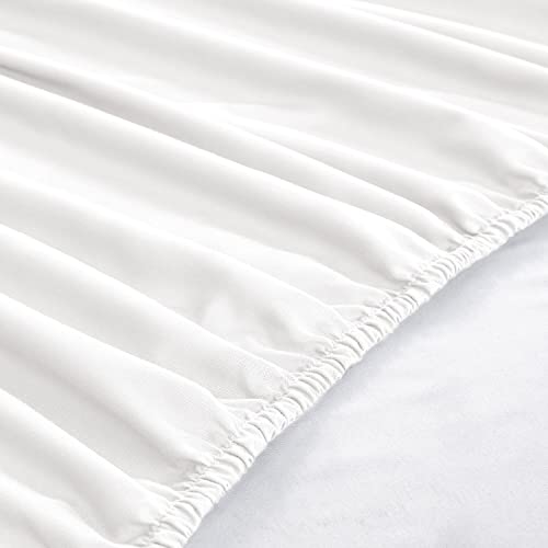 Sonoro Kate 100% Bamboo Sheets King Size Bed Sheets 6 Piece Set- 1900 Thread Count Super Soft Wrinkle Free Silk Feel, All Seasons,Sheet & Pillowcase Sets Fit 16-20 Inch Deep Pocket (White,King) #TOP7