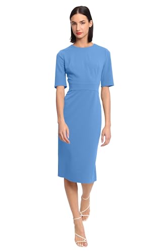 Image of Donna Morgan Women's Curved Waist Seam Crepe Workwear Dress Career Office Desk to Dinner Event Occasion Guest of