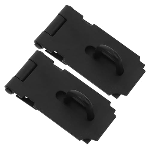 Cabilock 2pcs Door and Window Cabinets Draw Latch Lock Hasp Latch Heavy Duty Latch Lock Flip Latch Lock Door Lock Latch Door Hinge Lock Door Bolt Latches Lock Stainless Steel Black