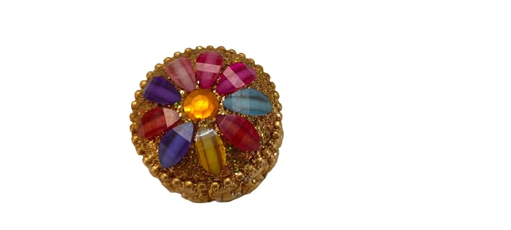 AKS Creations alluminium stone and glitter kumkum dibbi set of 12 for married women shadi ka gift puja sindur shringar dani dabbi