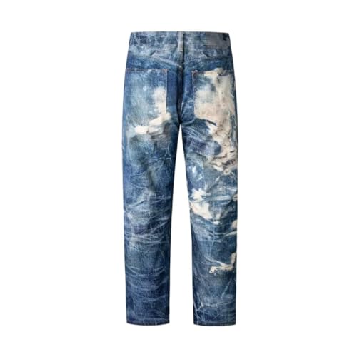 Men's Street Retro Jeans Loose Personality Design Sense Mop Pants4