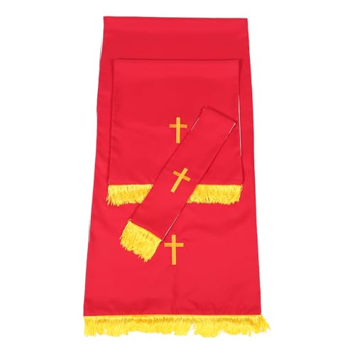 Chemin de table église rouge anti-décoloration pour préserver l'autel