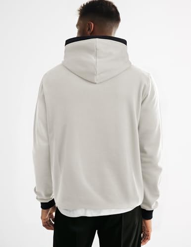 JMIERR JMIERR Kapuzenpullover Herren Langarm Hoodie Herren Warm Pullover mit Kapuze Casual Kapuzenjacke Hoodie Baumwolle Sweatshirt Kordelzug mit Tasche Weiß M - Detailansicht 2 | TV | Video | Foto