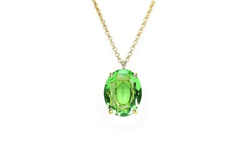Pierre de Naissance Octobre collier tourmaline verte or