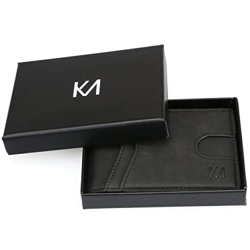 Otaya Men's Money Clip Credit Card Holder Rfid Blocking Leather Front Pocket Bifold Wallets, Paris Black, 4.33'' X 2.91'' #TOP6
