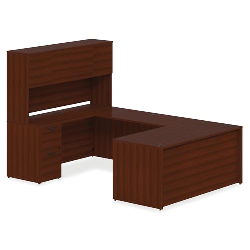 Lorell PD3060RSPMY Prominence 2.0 Mahogany Laminate Box/Box/File Right-Pedestal Desk thumb #5