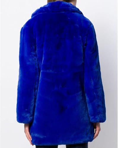 Manteau chaud en laine d'agneau douce polaire isolant bleu M - 4