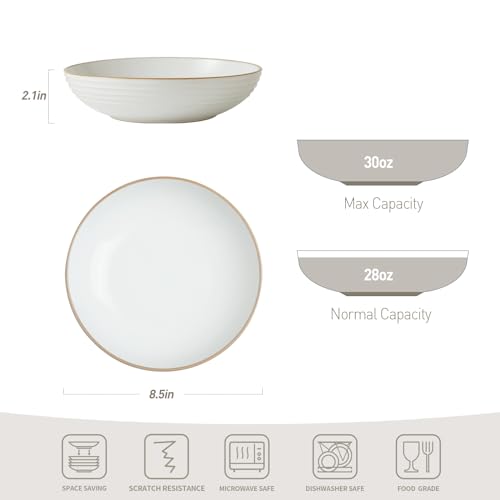 Famiware Jupiter Pasta Bowls, 30 Oz Large Salad Bowls Set Of 4, Microwave And Dishwasher Safe thumb #3