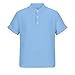 Boys Linen Henley Shirts Short Sleeve T-Shirts Summer Tee Tops Solid Color Button Up Blouse for Kids 5-15 Years Light Blue