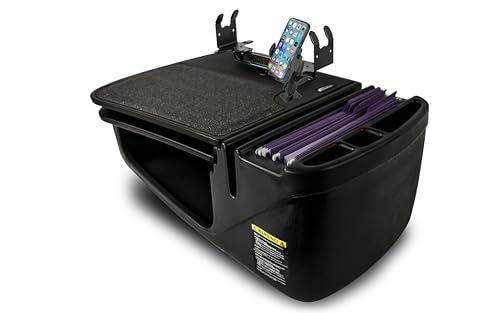 Image of AutoExec AE-GMCD-PI-PM-PS-BT GripMaster Car Desk for Your Vehicle Workstation and Mobile Office, Black with 400 watt Power Inverter, Phone Mount and Printer Stand | 400 Watt Power Inverter, Phone Mount, Printer Stand, Vehicle Workstation and Mobile Office
