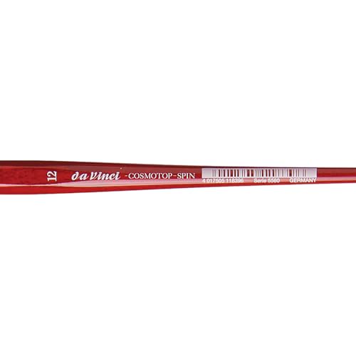 Image of da Vinci Watercolor Series 5580 CosmoTop Spin Paint Brush, Round Synthetic with Red Handle, Size 12 (5580-12)
