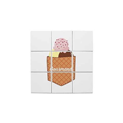 Carreaux céramique décoratifs pour crédence de cuisine au motif de glace pop