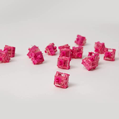 Image of Akko CS Switch for Mechanical Keyboard, Linear Switches, 3 Pin 43gf, North Facing SMD LED, Transparent Cover, MX Key Switches for Gaming Keyboard /DIY Kit (45 PCs, Rose Red)