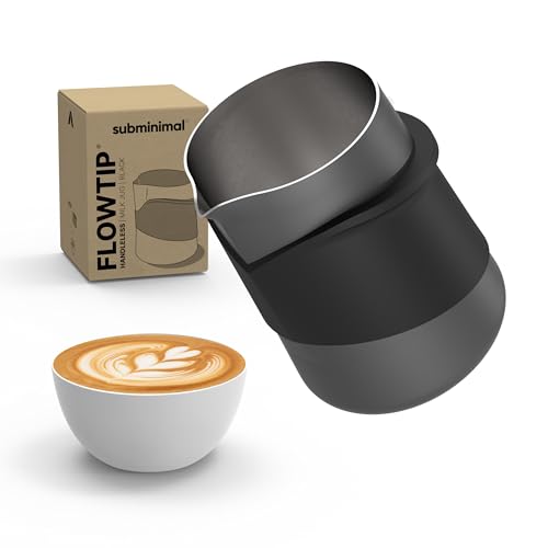 Image of Subminimal FlowTip Milk Jug - Stovetop Milk Frothing, Foaming Pitcher for Barista-Style Coffee - Cappuccino & Latte Art Pouring Jug with Heat Resistant Handle - 450ml, Black