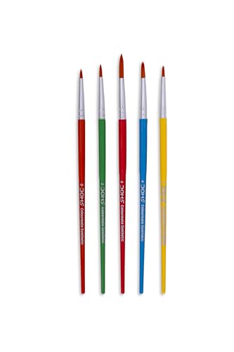 Image of DOMS COLOURMATE Synthetic Hair Brushes Round Set of 5 (0,1,2,4,6)