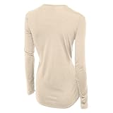 Roman Trail Outfitters Women's 100% Merino Wool Long Sleeve Shirt - Moisture Wicking - Ultralight and Soft- Breathable Anti-Odor Base Layer (Cloud Cream, Medium)