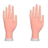 PMUYBHF 2pc Nail Practice Hand Flexible Soft Plastic Mannequin Trainning Hand Nails Tips Art Trainer