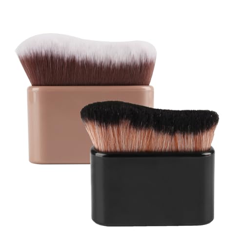 2 pinceles grandes Kabuki autobronceador, pincel autobronceador, brocha de bronceado para cara, cuerpo y base de maquillaje, para bronceador y bronceador