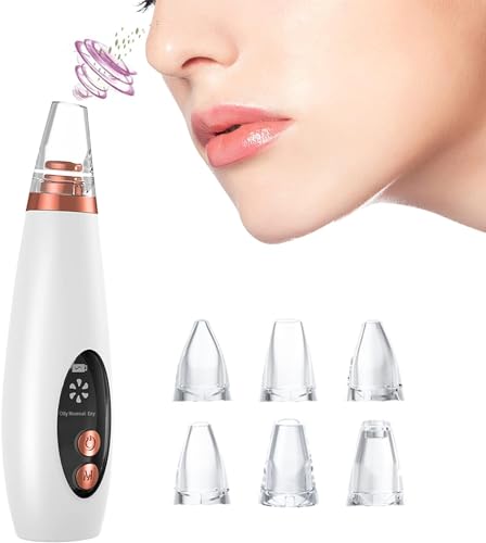Dleason Blackhead Remover Vacuum,Pore Cleaner Electric Face Tool,Acne Extractor Multifunction Black Head Sucker,with LED Screen USB Rechargeable 5 Suction & 4 Probes