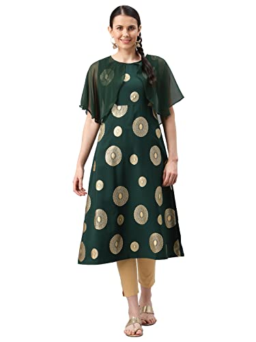 Image of ALC Creation Women's Crepe Printed A-Line Kurti