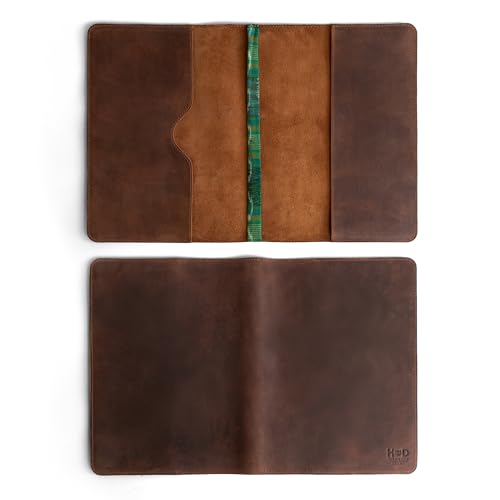 Image of Hide & Drink, Journal Cover Compatible with Moleskine XL (7.5 x 9.75 in) with Strap, Refillable Case, Personal Planner, Full Grain Leather, Handmade Office & Work Essentials (Bourbon Brown)