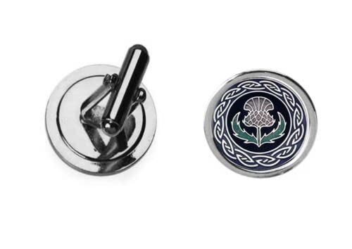 HandmadeCeltic Thistle code10 DOME Silver Pair Of Cufflinks Gift Event Wedding Suit